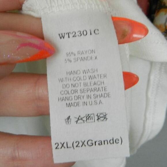 Watermelon Women's 2XL Knit Top Floral Sleeve Pullover Ivory Cream Multicolor - Picture 3 of 11